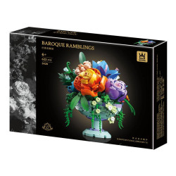 WANGE LIGAO Dr.Luck 3420 Xếp hình lắp ráp ghép mô hình bó hoa thì thầm baroque