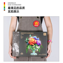 WANGE LIGAO Dr.Luck 3420 Xếp hình lắp ráp ghép mô hình bó hoa thì thầm baroque
