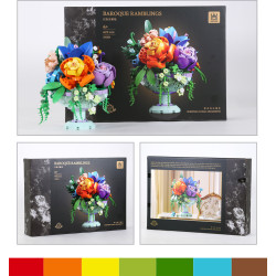 WANGE LIGAO Dr.Luck 3420 Xếp hình lắp ráp ghép mô hình bó hoa thì thầm baroque