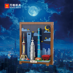 WANGE LIGAO Dr.Luck YJQ001 Xếp hình lắp ráp ghép mô hình Danh thiếp thành phố: Bưu thiếp Thượng Hải (phiên bản nâng cấp)