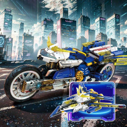 ZHEGAO GZ7103 Foliker Xếp hình lắp ráp ghép mô hình Jianfeng biến thành xe máy phát sáng
