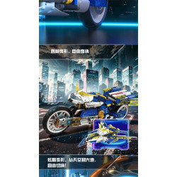 ZHEGAO GZ7103 Foliker Xếp hình lắp ráp ghép mô hình Jianfeng biến thành xe máy phát sáng