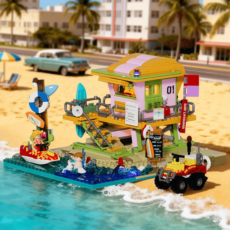 Lumibricks FunWhole 18008 Xếp hình lắp ráp ghép mô hình Chuyến đi đường: Trạm cứu hộ bờ biển