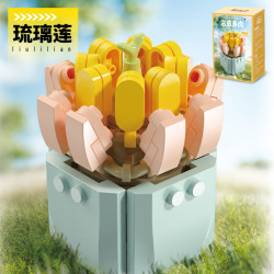 Femibox S2317 Xếp hình lắp ráp ghép mô hình Cure Succulent Phiên bản 1.0: Hoa sen tráng men