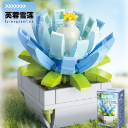 Femibox S2277 Xếp hình lắp ráp ghép mô hình Healing Succulent Phiên bản 2.0: Hoa sen tuyết dâm bụt
