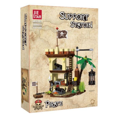 JIESTAR 59149 Support Station Xếp hình lắp ráp ghép mô hình kho cung cấp cướp biển