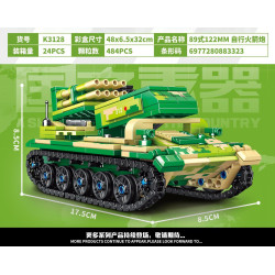 minGDi LEIBAO K3128 Xếp hình lắp ráp ghép mô hình Vũ khí quan trọng nhất của đất nước: Pháo phản lực tự hành Type 89 1221MT