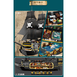 ZHEGAO 653002 Xếp hình lắp ráp ghép mô hình Tàu cướp biển bóng tối