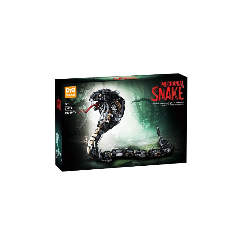 YoLeXi 33129 Mechanial Snake Xếp hình lắp ráp ghép mô hình Rắn hổ mang Mamba đen cơ khí
