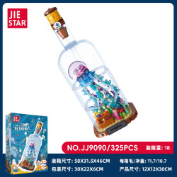 JIESTAR JJ9090 Drift Bottle Xếp hình lắp ráp ghép mô hình Sứa bạch tuộc chai trôi