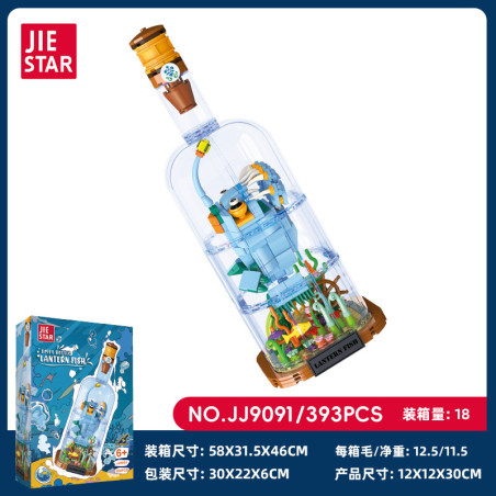 JIESTAR JJ9091 Drift Bottle Xếp hình lắp ráp ghép mô hình Cá đèn lồng bể cá trôi dạt