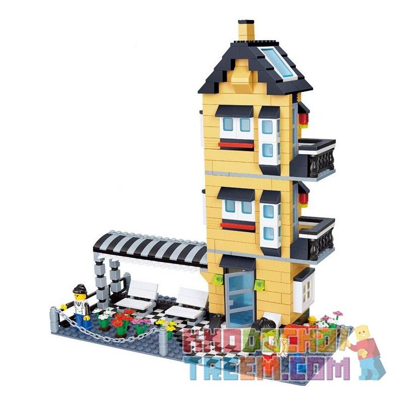 WANGE DR.LUCK 32053 non Lego BIỆT THỰ 3 TẦNG bộ đồ chơi xếp lắp ráp ghép mô hình City Inn CITYINN Nhà Trọ Thành Phố 546 khối