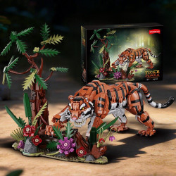 Kqiboxxr KQ203 Tiger Jungle Xếp hình lắp ráp ghép mô hình hổ rừng