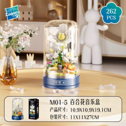 Zuanma M01-5 Xếp hình lắp ráp ghép mô hình Hộp Nhạc Lily