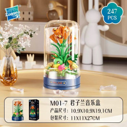 Zuanma M01-7 Xếp hình lắp ráp ghép mô hình Hộp nhạc Clivia