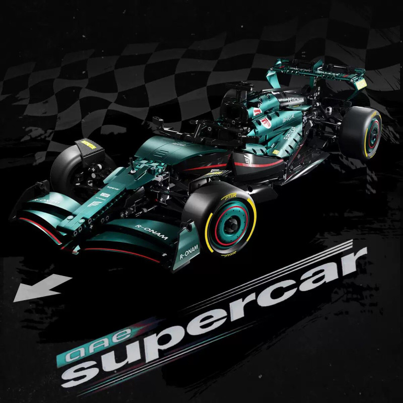 LERU T2509 Xếp hình lắp ráp ghép mô hình Xe công thức Aston Martin AMR25 F1 1:8