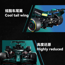 LERU T2509 Xếp hình lắp ráp ghép mô hình Xe công thức Aston Martin AMR25 F1 1:8