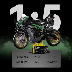 LERU T2508 Xếp hình lắp ráp ghép mô hình Mô tô Kawasaki H2R 1:5