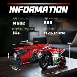wisdom MG02 Xếp hình lắp ráp ghép mô hình Xe máy Ducati Diavel V4