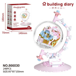 Yodaka 866030 Xếp hình lắp ráp ghép mô hình Nhật ký tòa nhà Quả cầu lâu đài Sakura