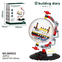 Yodaka 866032 Xếp hình lắp ráp ghép mô hình Nhật ký tòa nhà Quả cầu Titanic