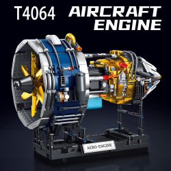 Tagore T4064 Aircraft Engine Xếp hình lắp ráp ghép mô hình Động cơ phản lực cánh quạt hàng không vũ trụ