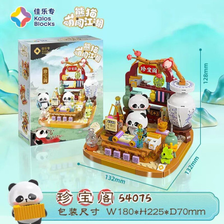 Kalos 54075 Xếp hình lắp ráp ghép mô hình Gấu trúc trên thế giới: Zhenbao Pavilion