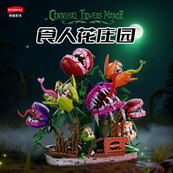 Kqiboxxr KQ402 Cannibal Flower Manor Xếp hình lắp ráp ghép mô hình Trang viên cá Piranha