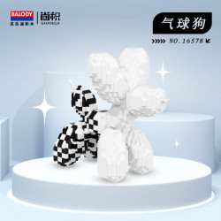 BALODY 16578 Xếp hình lắp ráp ghép mô hình Trò chơi hợp thời trang sáng tạo: chú chó bóng đen trắng
