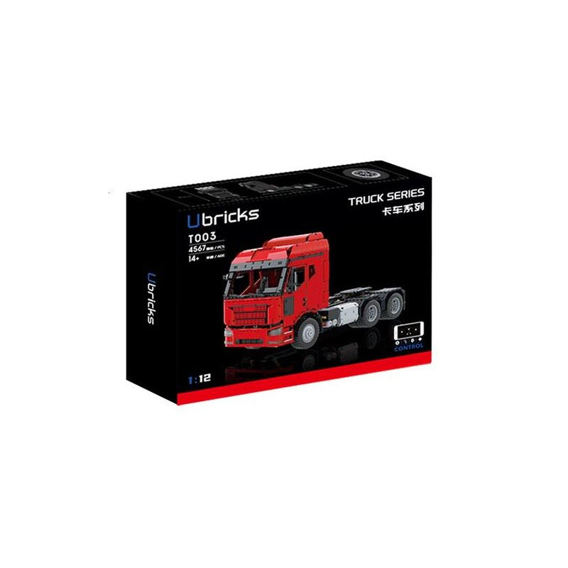 Ubricks T003 Xếp hình lắp ráp ghép mô hình Máy kéo hạng nặng điều khiển từ xa bằng khí nén 1:12
