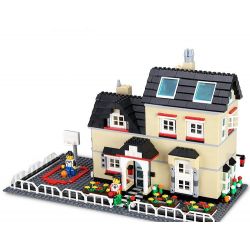 WANGE DR.LUCK 34052 non  BIỆT THỰ CÓ SÂN BÓNG RỔ bộ đồ chơi xếp lắp ráp ghép mô hình City CITYINN Thành Phố 755 khối