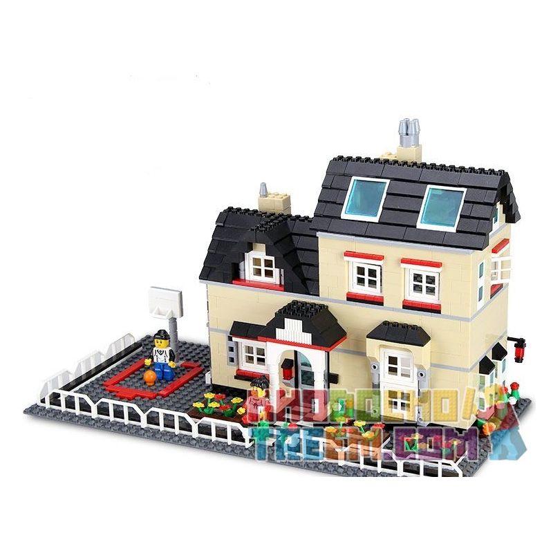 WANGE DR.LUCK 34052 non  BIỆT THỰ CÓ SÂN BÓNG RỔ bộ đồ chơi xếp lắp ráp ghép mô hình City CITYINN Thành Phố 755 khối