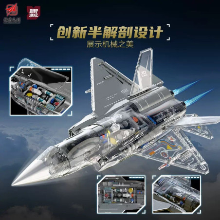 Enno KB7235 Xếp hình lắp ráp ghép mô hình Máy bay chiến đấu J-35 Văn hóa AVIC 1:26