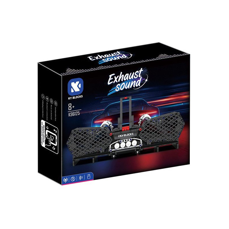 KAIYU KeeYee World K96125 Exhaust Sound Xếp hình lắp ráp ghép mô hình Loa bluetooth ống xả Lamborghini