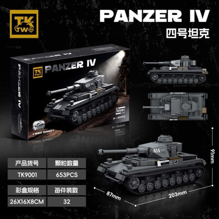 Tikka TK9001 Panzer IV Xếp hình lắp ráp ghép mô hình Thiết Giáp IV