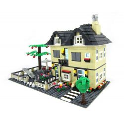 WANGE DR.LUCK 34053 non  BIỆT THỰ VỚI SÂN CHƠI bộ đồ chơi xếp lắp ráp ghép mô hình City CITYINN Thành Phố 815 khối