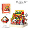 Yodaka 866090 Xếp hình lắp ráp ghép mô hình Nhật ký xây dựng Cửa hàng câu đối lễ hội mùa xuân Panda