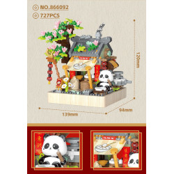 Yodaka 866092 Xếp hình lắp ráp ghép mô hình Cửa hàng Nhật ký xây dựng Panda Tangyuan
