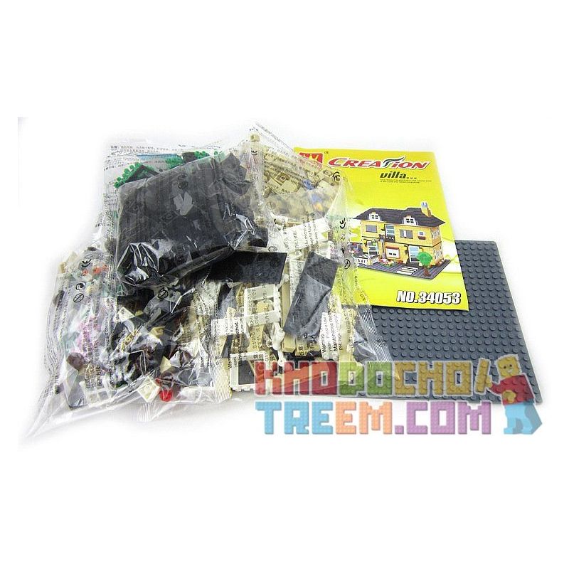 WANGE DR.LUCK 34053 non  BIỆT THỰ VỚI SÂN CHƠI bộ đồ chơi xếp lắp ráp ghép mô hình City CITYINN Thành Phố 815 khối