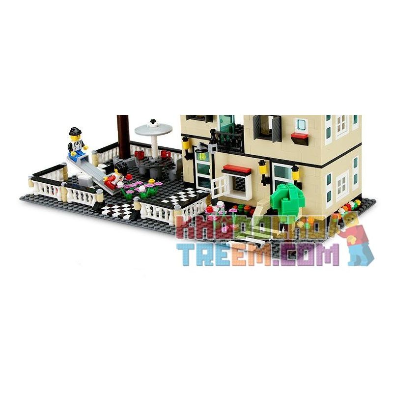 WANGE DR.LUCK 34053 non  BIỆT THỰ VỚI SÂN CHƠI bộ đồ chơi xếp lắp ráp ghép mô hình City CITYINN Thành Phố 815 khối