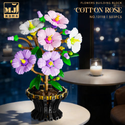 Beautiful and 13118 Cotton Rose Xếp hình lắp ráp ghép mô hình hoa dâm bụt