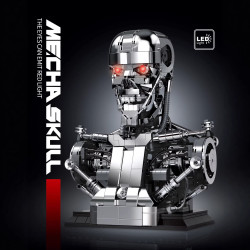 DK 4010 Mecha Skull Xếp hình lắp ráp ghép mô hình Bộ xương Robot Terminator T800 Bust