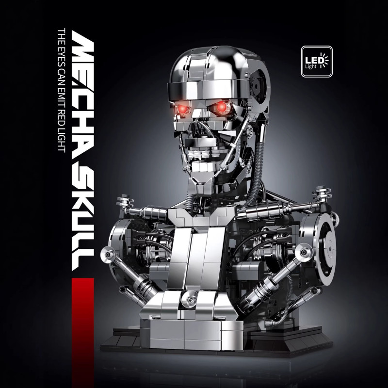 DK 4010 Mecha Skull Xếp hình lắp ráp ghép mô hình Bộ xương Robot Terminator T800 Bust
