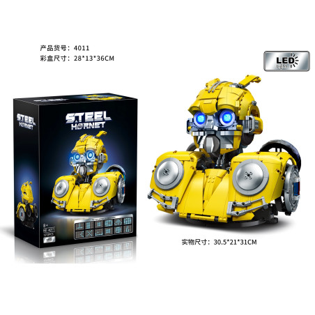 DK 4011 Steel Hornet Xếp hình lắp ráp ghép mô hình tượng bán thân robot ong nghệ màu vàng
