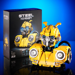 DK 4011 Steel Hornet Xếp hình lắp ráp ghép mô hình tượng bán thân robot ong nghệ màu vàng