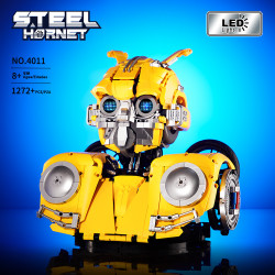 DK 4011 Steel Hornet Xếp hình lắp ráp ghép mô hình tượng bán thân robot ong nghệ màu vàng