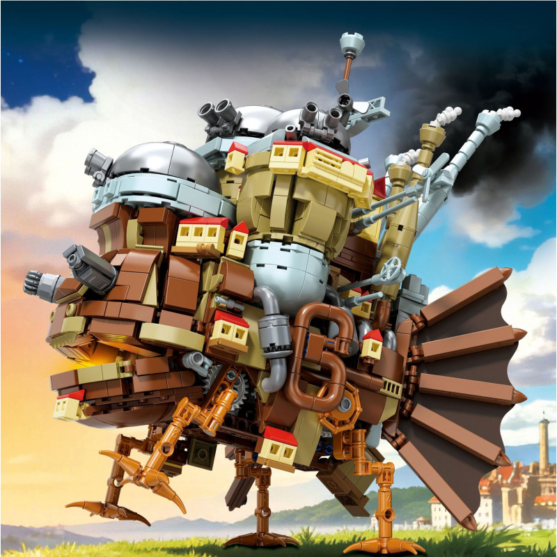 DK 7077 Moving Castle Xếp hình lắp ráp ghép mô hình lâu đài di chuyển hú