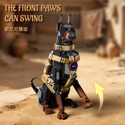 YoLeXi 33132 Military Working Dog Xếp hình lắp ráp ghép mô hình chó cảnh sát doberman