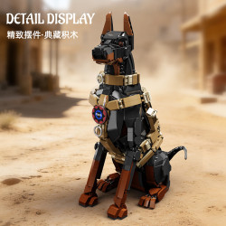 YoLeXi 33132 Military Working Dog Xếp hình lắp ráp ghép mô hình chó cảnh sát doberman