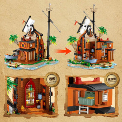 JIESTAR 59162 Sunken Ship Base Xếp hình lắp ráp ghép mô hình căn cứ tàu đắm